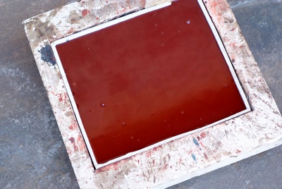 Casting the wax into slabs